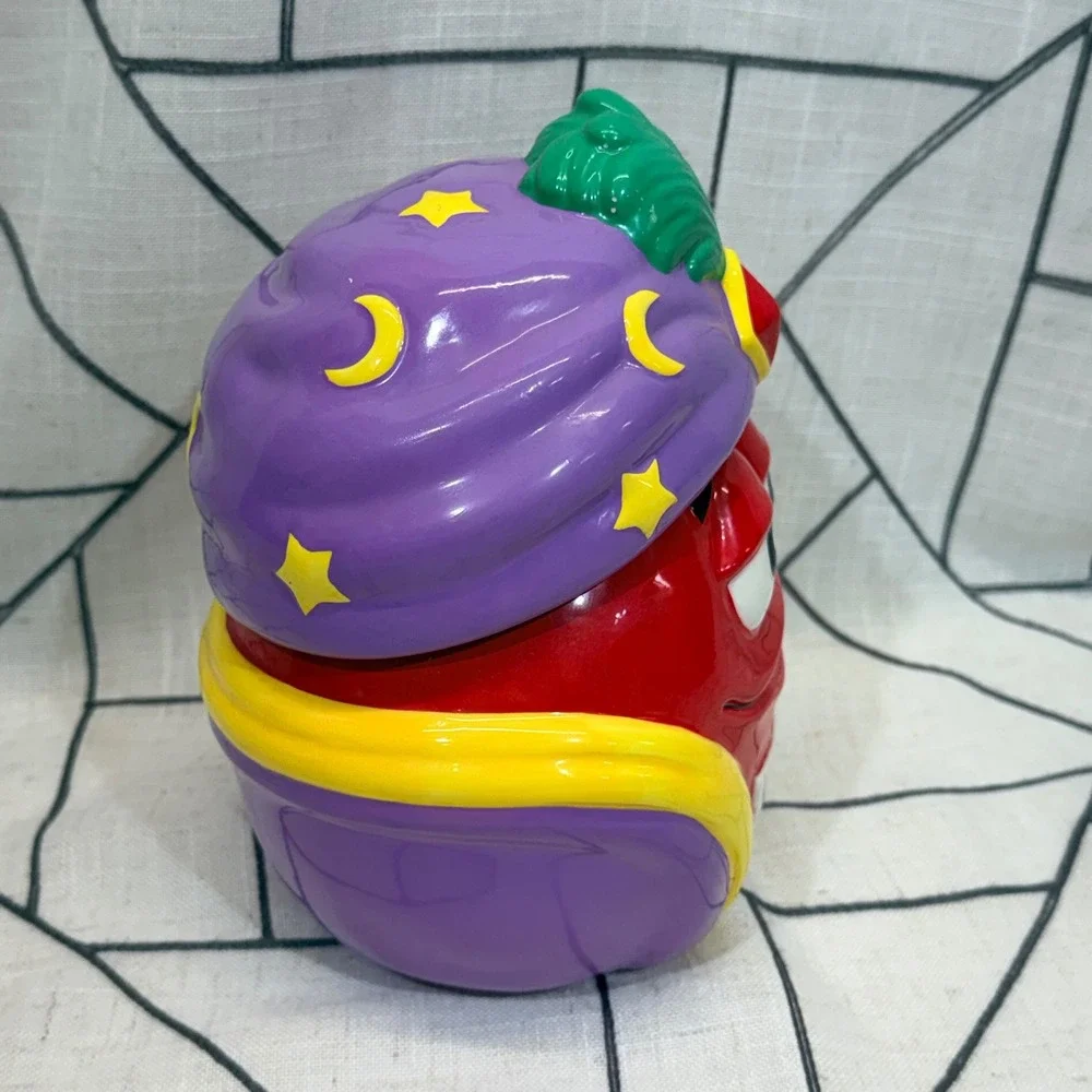 M&M Red Character Ceramic Candy Jar Galerie Arabian Night Turban Purple Red READ